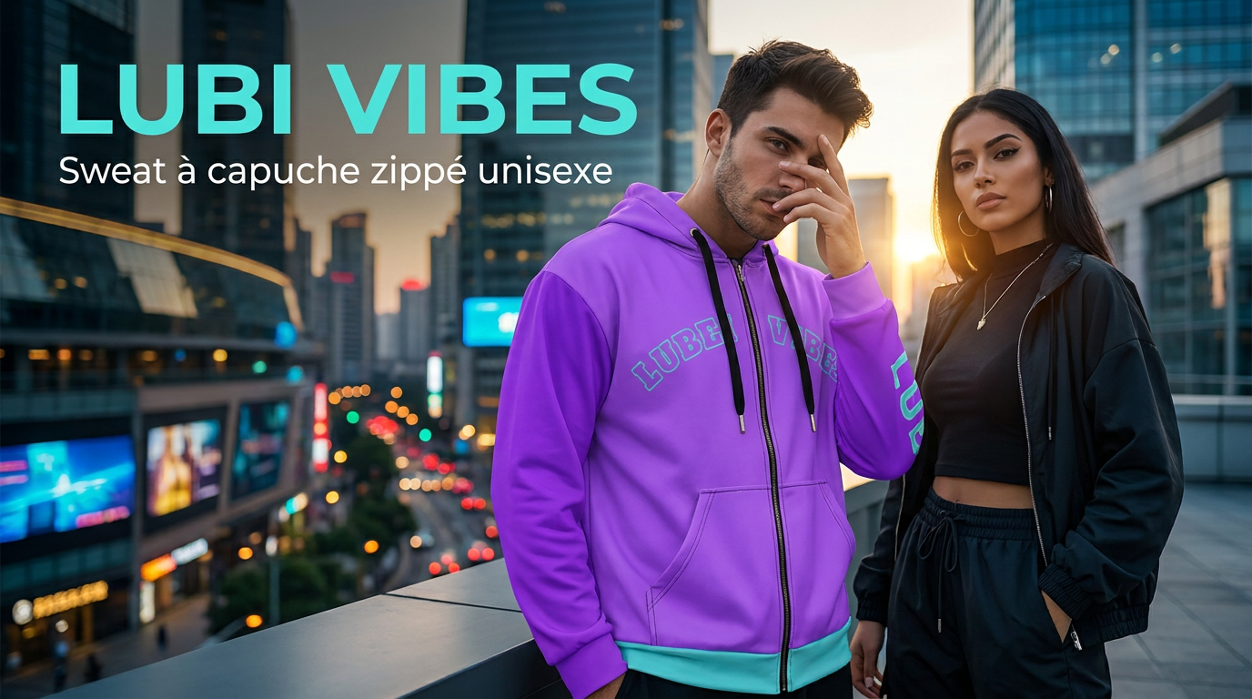 Sweat à capuche zippé unisexe