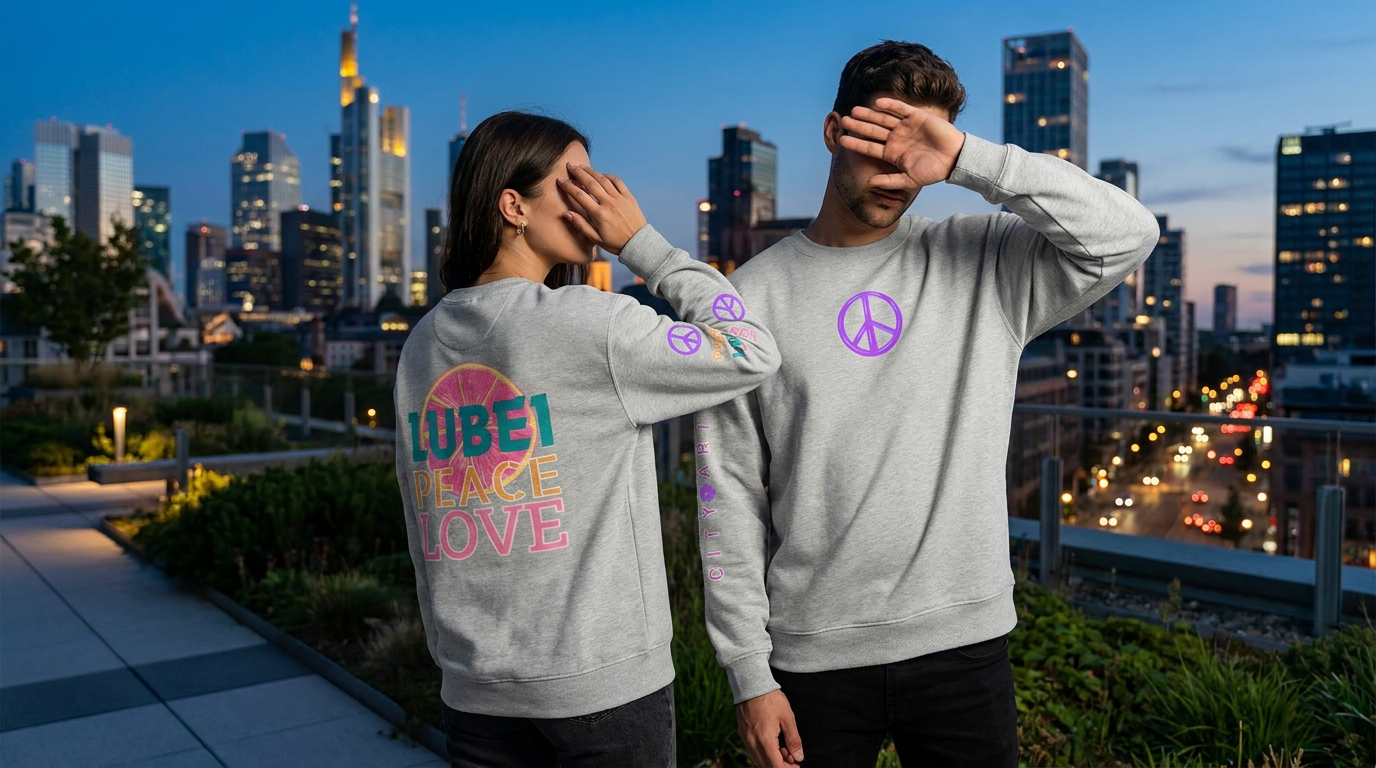 Sweat PEACE N' LOVE - oversize - unisexe